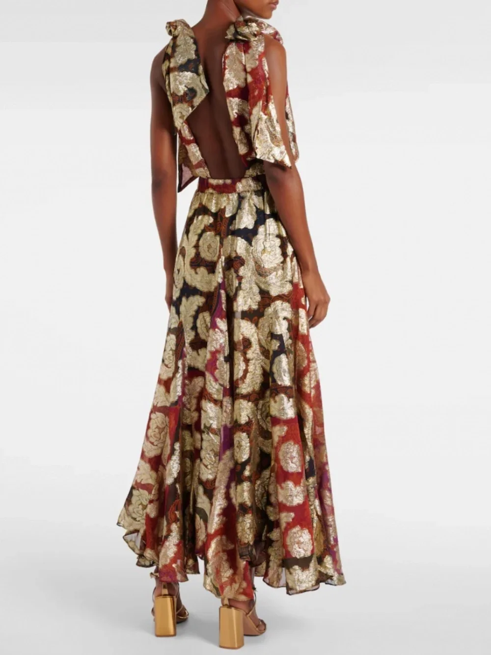 Farm Rio Lamé Jacquard Maxi Dress - Picture 9 of 11